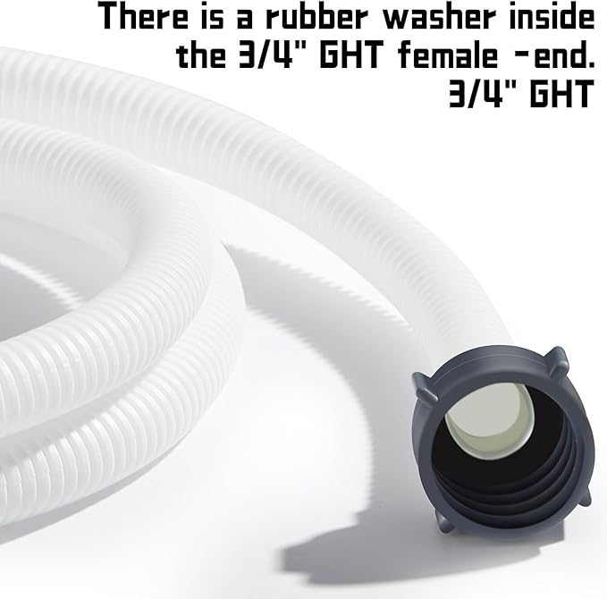 Dehumidifier Drain Hose 3/4 Inches FHT Connection with Rust-Resistant PE Connectors Cuttable Drainage Pipe Replacement Hose for Most Brand of Dehumidifiers, 20 Feet White - Image 4