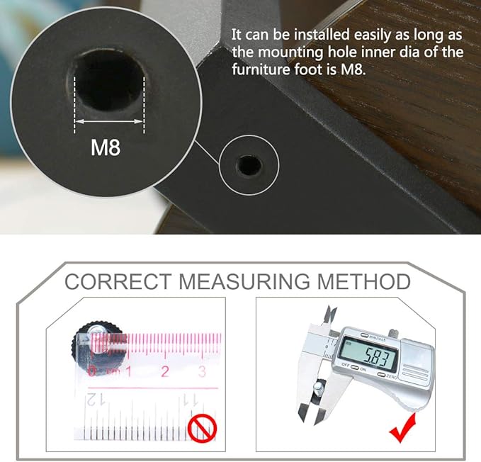uxcell M6 x 10 x 16mm Leveling Feet Adjustable Leveler Floor Protector for House Furniture Cabinet Table Chair Leg 20 Pack - Image 3