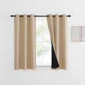 NICETOWN Bedroom Full Blackout Curtain Panel for Car, Super Thick Insulated Window Cover, Complete Blackout Drapery with Black Liner for Small Window(Biscotti Beige, 1 PC, 42 by 45-inch) by NICETOWN