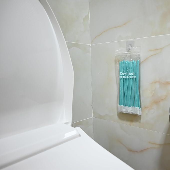 30PCS Crevice Cleaning Brush Tool Kit - Disposable Toilet Brush & Seat Cleaner (Blue) - Image 7