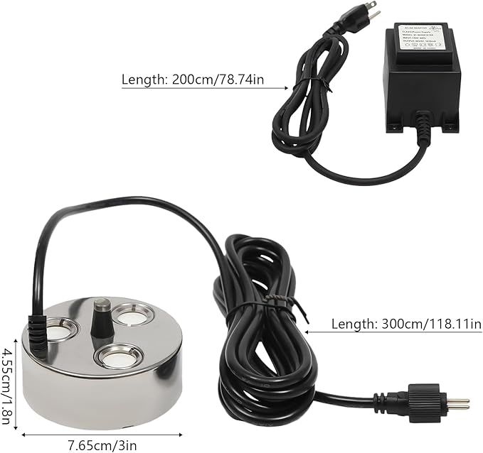 Mist Maker, 3 Head Ultrasonic Mist Maker Fogger AC 36V 60W Air Humidifier Hydroponics Water Fountain Pond Fog Machine 900ml/h - Image 6