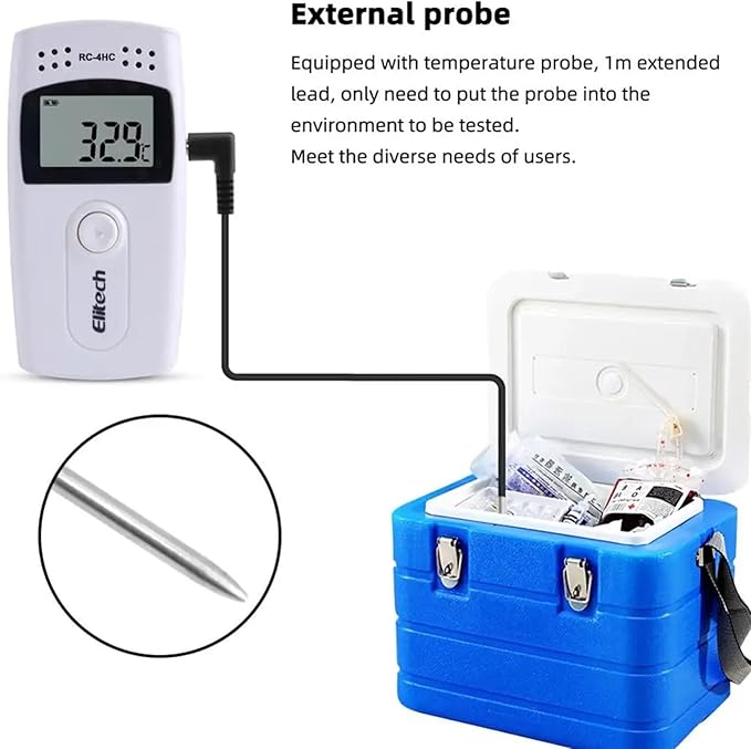 RC-4HC Digital USB Temperature Humidity Data Logger High Precision Temperature Recorder with Built-in NTC Sensor - Image 4