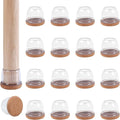 Ezprotekt 24 Pcs Clear Chair Leg Floor Protectors for Hardwood Floors, Floor Protectors for Chairs, Felt Furniture Pads Covers, Chair Leg Socks Bar Stool Leg Floor Protectors Caps (M Fit: 0.87"-1") by VisittheEzprotekt