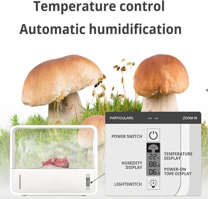 Mushroom Grow Tent Kit - Indoor Hydroponics with Grow Light, Temperature & Humidity Control for Mycology and Propagation Stations - Image 4