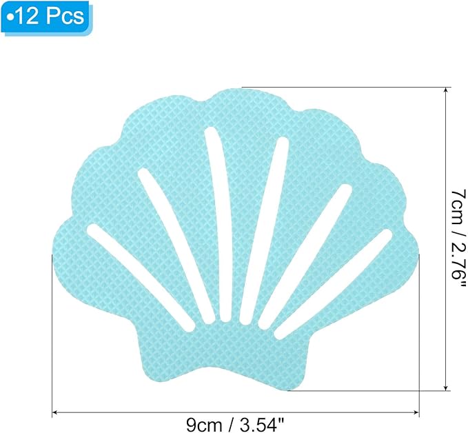 PATIKIL 12 Pcs Non Slip Bathtub Stickers, Anti Slip Shower Stickers Bathroom Shower Floor Decals Sea Shell Shape Cute Treads Tubs, Blue - Image 2