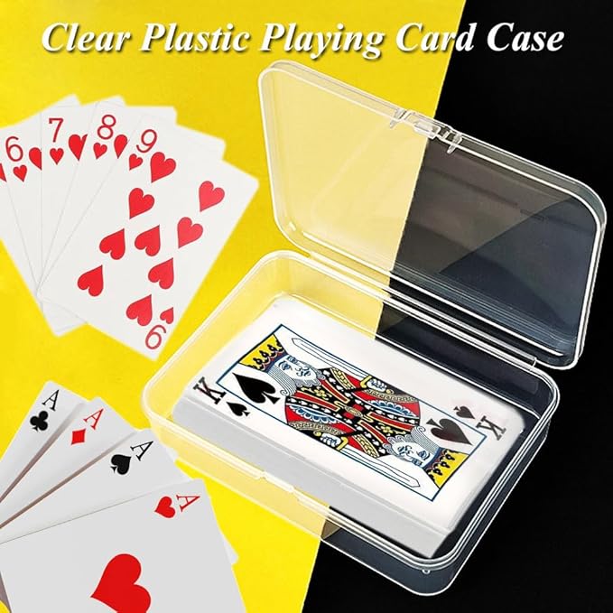 Clear Plastic Playing Card Case Set - 4Pcs Blank Playing Cards Storage Box Trading Card Deck box, Perfect for Organization of Business Game Cards and More (4pcs Clear) - Image 2