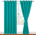 Hiasan Blackout Curtains for Bedroom, 60 x 84 Inches Long - Thermal Insulated & Energy Saving Window Curtains for Living Room, 2 Drape Panels Sewn with Tiebacks, Peacock Teal by Hiasan
