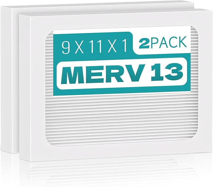 2-Pack 9 x 11 x 1 MERV 13 Replacement Dehumidifier Filter Compatible with Santa Fe Compact70, Ultra70, Element, Compact2, UA 65H dehumidifier Models by Qinlov