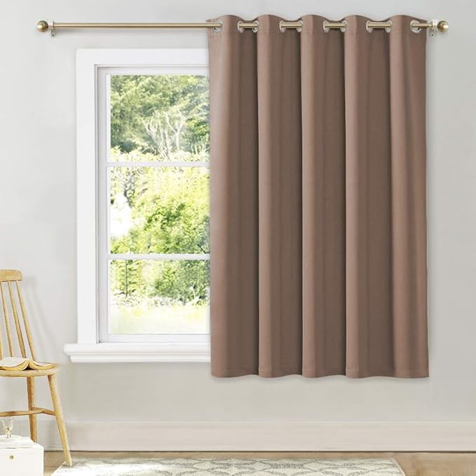 NICETOWN Bedroom Blackout Curtain and Drape - Window Treatment Thermal Insulated Grommet Top Blackout Drapery for Bedroom (1 Panel, 70 by 63 Inch, Cappuccino) by NICETOWN