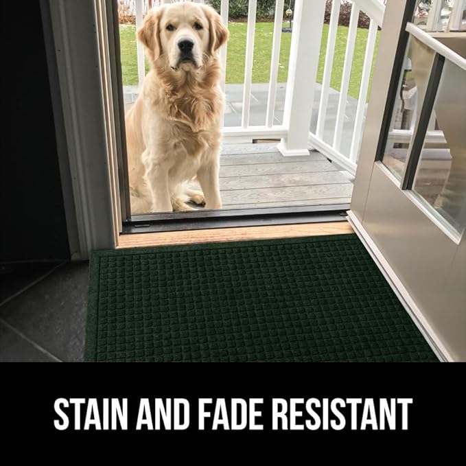 GORILLA GRIP Front Door Mat, 47x35, Indoor Outdoor Ultra Absorbent HydroAbsorb Doormat, Absorbs Up to 6 Cups of Water, Stain and Fade Resistant, Rubber Backing Doormats, Captures Dirt, Green - Image 10