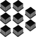 8Pcs Square Rubber Furniture Leg Caps 1.18" (30 x 30mm), Black Vinyl Flexible Chair Leg Floor Protectors for Patio Indoor Chair Table Bed by Bonsicoky