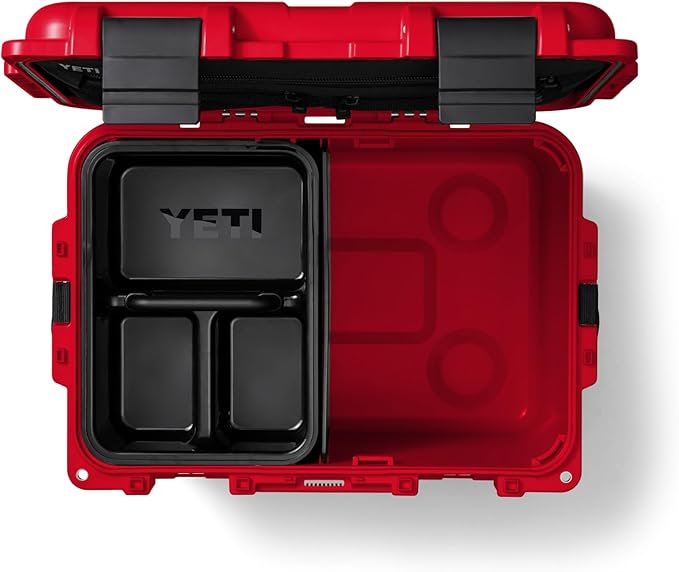 YETI LoadOut 30 GoBox Divided Waterproof Cargo Case, Dry Box, Camera Case, Fishing Tackle Box, Rescue Red - Image 5
