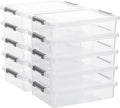 Citylife 10 PCS Plastic Storage Bins with Latching Lids Portable Project Case Clear File Box Stackable Storage Containers for Organizing A4 Paper, Photo, Document, Scrapbook by Anywish