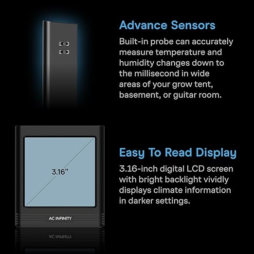 AC Infinity Temperature Humidity VPD Smart Hygrometer B2 with LCD Display & Bluetooth App Monitor, Climate Gauge Thermometer for Basements, Guitar Rooms, Grow Tents and Greenhouses - Image 5