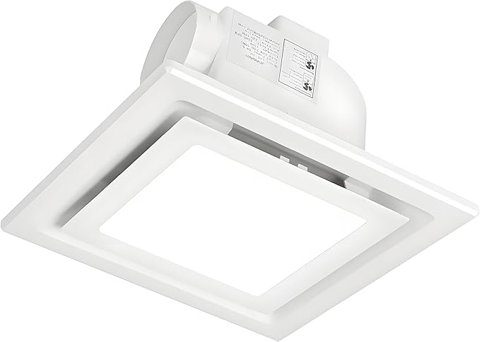 Bathroom Exhaust Fan with LED Light Ceiling Mount Ventilation Fan 120 CFM,Voltage 110V,4 Inch Duct Quiet Bathroom Ventilation Exhaust Fan for Shower/Restroom/Office by Unknown
