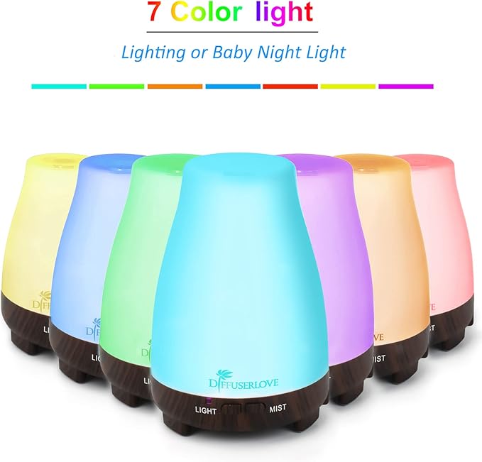 Diffuserlove Essential Oil Diffusers 200ML Remote Control Diffuser Mist Humidifiers BPA-Free Aromatherapy Diffuser (Black Base) - Image 2