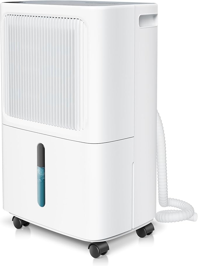 Dehumidifiers for Home with Drain Hose,55 OZ Water Tank, 2500 Sq.Ft 35 Pints Dehumidifiers for Basement, Bathroom, Bedroom, Three Modes, Smart Humidity Control, Dry Clothes, 24H Timer, White by Alphavoltage