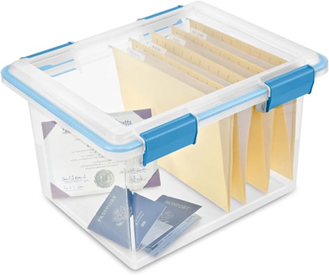 Sterilite 12-Pack Gasket Box, Weather-Resistant Storage Bins with Latching Lids, 32 Quart - Heavy-Duty Organizing Containers for Closet, Bathroom, and Office - Image 9