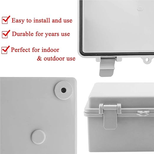 Sunnyglade ABS Plastic Dustproof Waterproof IP65 Junction Box Universal Durable Electrical Project Enclosure with Lock (3.9"x5.9"x2.8") - Image 2