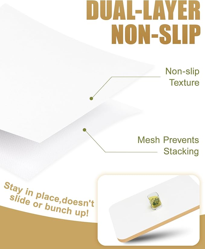 Shelf Liners for Kitchen Cabinets Non-Adhesive, Non-Slip Thickened Shelf Paper Waterproof Washable for Drawer Dresser Pantry Shelve Bathroom Protector Liner - Image 2
