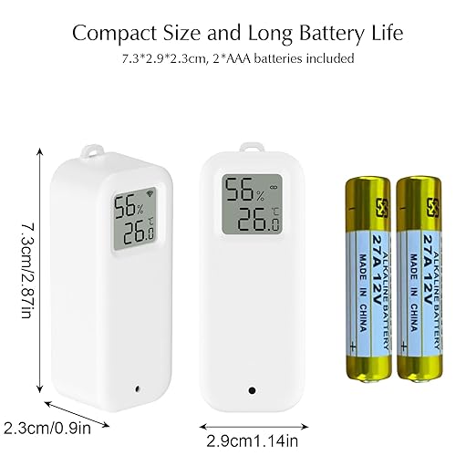 Room Thermometer Indoor, WiFi Humidity Meter with Smart Alert, Data Storage and Calibration, Temperature and Humidity Monitor for Baby Room, Greenhouse, White 1 Pack with Screen - Image 7