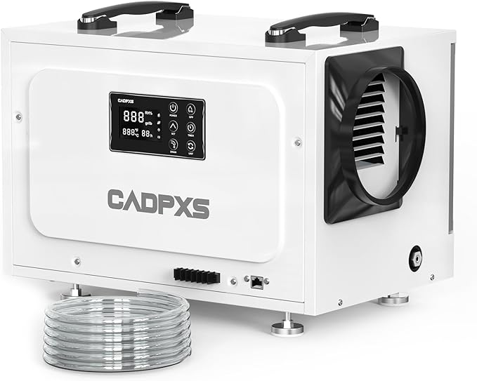 CADPXS Crawl Space Dehumidifier with Pump, 125 Pints Commercial Dehumidifiers with Drain Hose, Dehumidifier for Crawlspace, Basements & Water Damage Use, Auto Defrost, Memory Restart, cETL Listed by CADPXSGLOBALINC