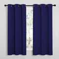 NICETOWN Navy Blue Blackout Curtains 48 inches Length for Laundry Room, 2 Panels, 42" Wide, Thermal Insulated Decoration Drapes for Short Window by NICETOWN