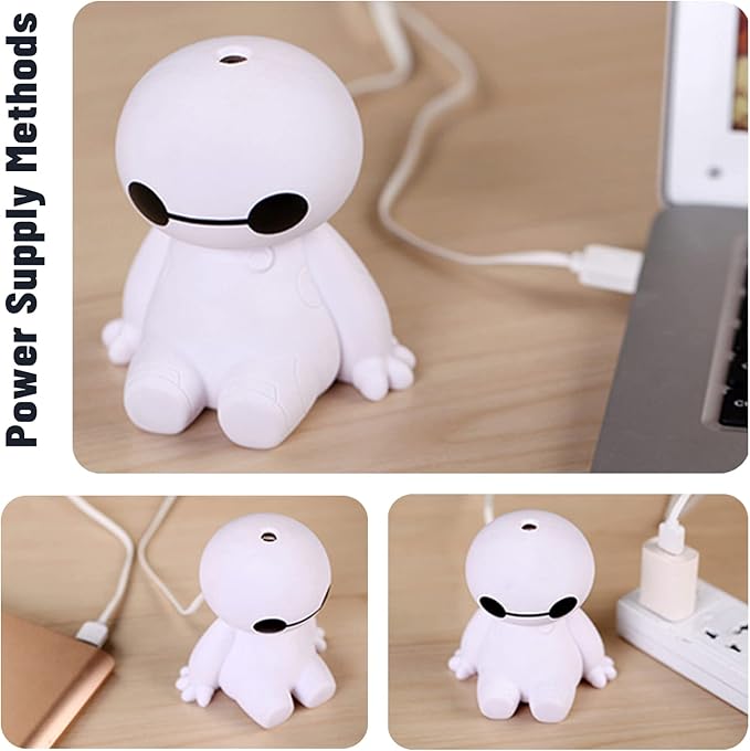 INVODA Humidifiers Portable Small Cool Mist Humidifiers Mini USB Personal Desktop for Travel, Car, Office Room, Bedroom (White) - Image 2