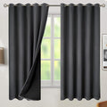 BGment Thermal Insulated 100% Blackout Curtains for Bedroom with Black Liner, Double Layer Full Room Darkening Noise Reducing Grommet Curtain (60 x 63 Inch, Dark Grey, 2 Panels) by BGment