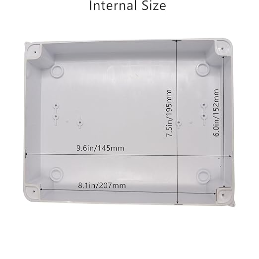 Junction Box Dustproof Waterproof IP65 ABS Plastic Electrical Boxes, Indoor & Outdoor Electrical Power Cord Enclosure Universal Project Box DIY Case White 10 x 7.9 x 3.1 inch (255x200x80mm) - Image 5
