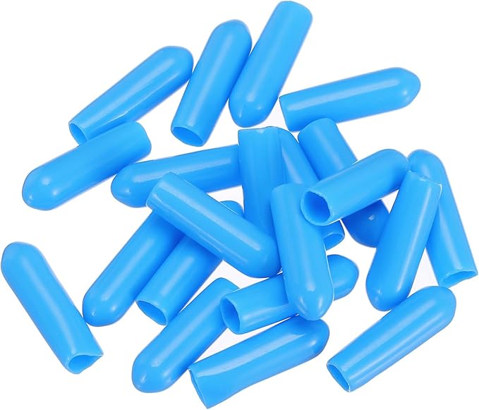 uxcell 20pcs Rubber End Caps 4mm(0.2") ID Vinyl PVC Round Tube Bolt Cap Cover Screw Thread Protectors,Light Blue - Image 4