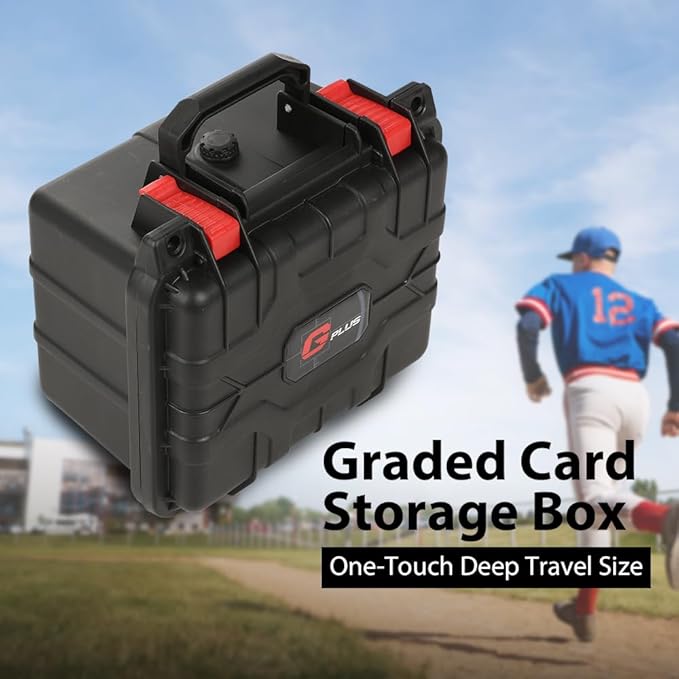 G-PLUS Graded Card Storage Box Fit BGS PSA SGC FGS Weatherproof Graded Sports Trading Cards Box(Small, Orange & Black) - Image 2
