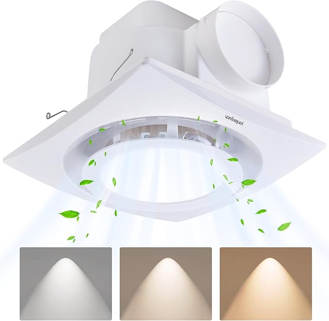 Bathroom Exhaust Fan with Light, 3000K/4500K/6000K Selectable, 110 CFM 1.0 Sones Bathroom Ventilation Fan, 8inch Exhaust Fans For Ceiling Mount with Efficient Air Circulation, Odor Elimination by yanliangvich