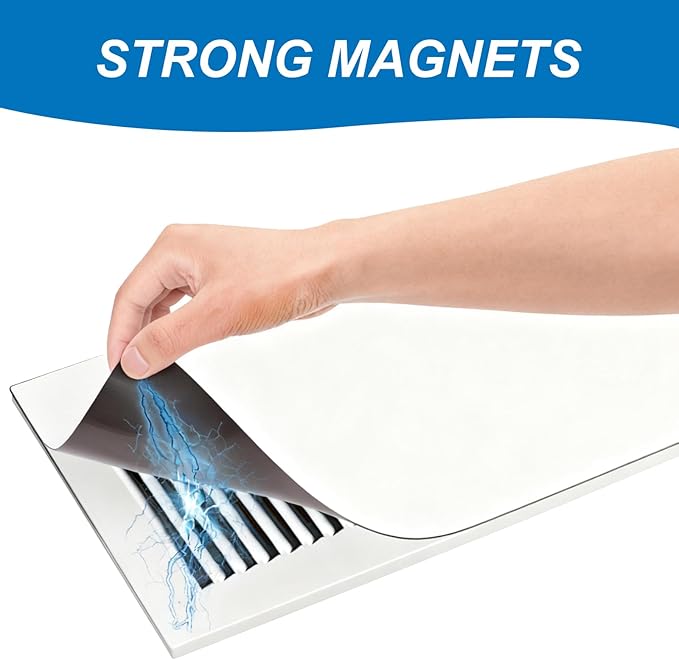 Vent Cover 2 Pack, Strong Magnetic Vent Covers 5.3x12 Inch, White Vent Covers for Home Floor, Wall, Ceiling Register, Iron Register, RV and HVAC - Image 4