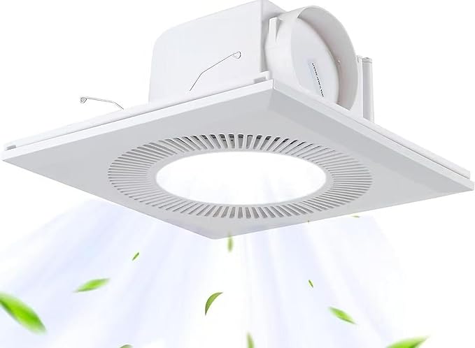 Bathroom Exhaust Fan With Light,DC Energy-Saving Ventilation Fan, Ceiling Mount Ventilation Fan & Light 6500K Combo,Newly upgraded silent exhaust fan for the bathroom by Aydomer