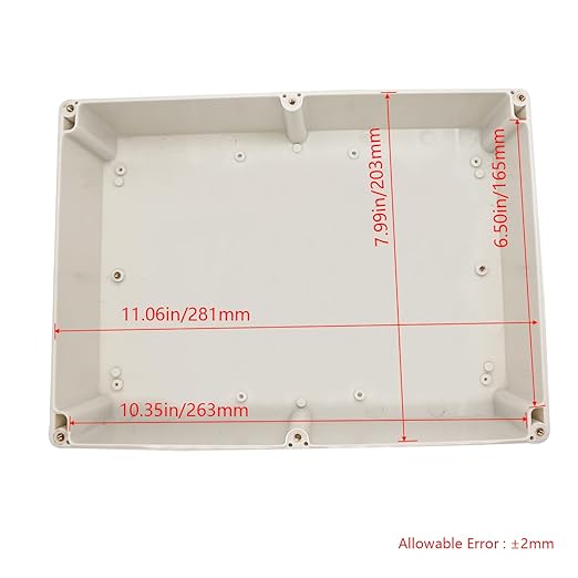 Project Box IP65 Waterproof Junction Box ABS Plastic Electrical Boxes DIY Electronic Project Case Power Enclosure White 11.42x8.27x3.94 inch (290 x 210 x100 mm) - Image 3