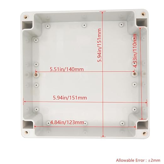 Project Box IP65 Waterproof Junction Box ABS Plastic Electrical Boxes DIY Electronic Project Case Power Enclosure White 6.30x6.30x3.54 inch (160 x 160 x90 mm) - Image 3