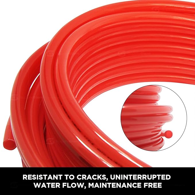Supply Giant Oxygen Barrier PEX-B Pipe 3/4 Inch x 100 Feet Coil, Red Tubing for Radiant and Hydronic Heating Systems, Non-Potable Water Pipe for Winter Season - Image 4