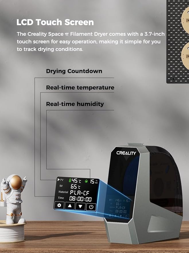 Creality Upgraded Space Pi Filament Dryer, 3D Printer Filament Dryer Box, 360° 80W PTC Filament Storages, Filament Dehydrator for PLA ABS PETG PA Filament 1.75/2.85mm, Spool Holder - Image 6