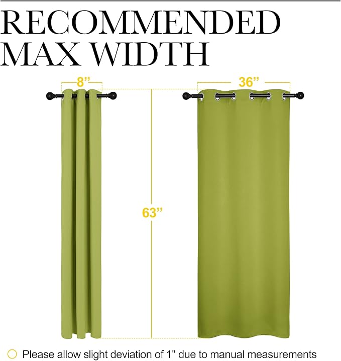 NICETOWN Thermal Insulated Solid Grommet Top Blackout Holiday Decorative Curtains/Drapes for Kid's Room (1 Pair, 42 x 63 inches in Fresh Green) - Image 7