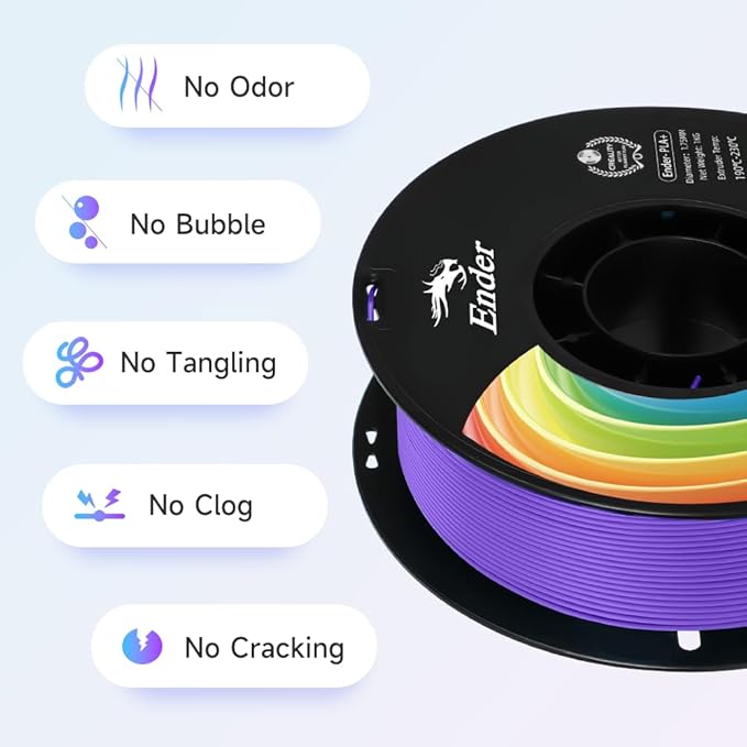 Creality 3D Printer Filament, PLA Plus Filament 1.75mm Violet, PLA Pro Toughness Upgraded Dimensional Accuracy +/- 0.03mm, 1KG Spool(2.2lbs) Ender PLA+ Filament for Most 3D Printer - Image 3