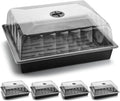 Leak-Proof Seed Starter Trays with 4" Humidity Dome & Drip Tray - 5-Pack Heavy-Duty Plastic Propagation Kit for Herbs, Microgreens, Indoor Gardening, Durable Reusable Plant Growing Trays by RooTrimmer