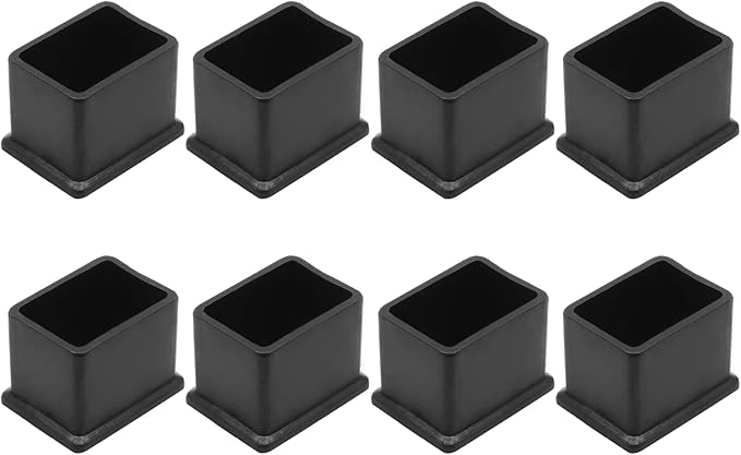 8 Pcs Rectangle PVC Furniture Leg Caps (4/5" x 1-1/5"), Vinyl Flexible Chair Leg Floor Protectors for Patio Indoor Chair Table Bed, 20mm x 30mm by Bonsicoky