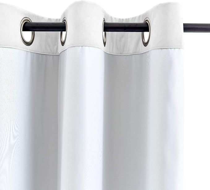 ChadMade Blackout Lined Premium Velvet Curtain Off White 84Wx72L Inch (1 Panel), Eyelet Grommet for Livingroom Bedroom Theater Studio, Leon Collection - Image 3