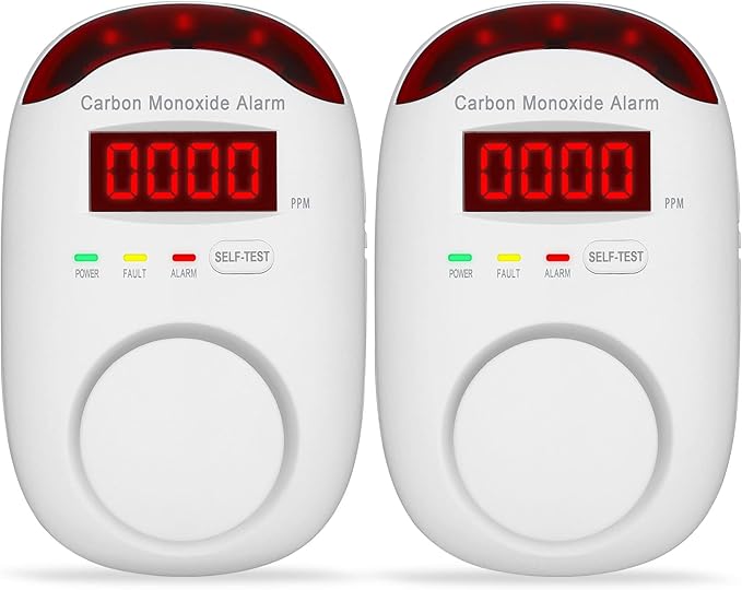 Plug-in Carbon Monoxide Detectors,Koabbit CO Level Monitoring Alarm with Light & Digital Display for Home/Kitchen/Bedroom,Accurate & Easy to Install(2 Pack) by ProductCategory
