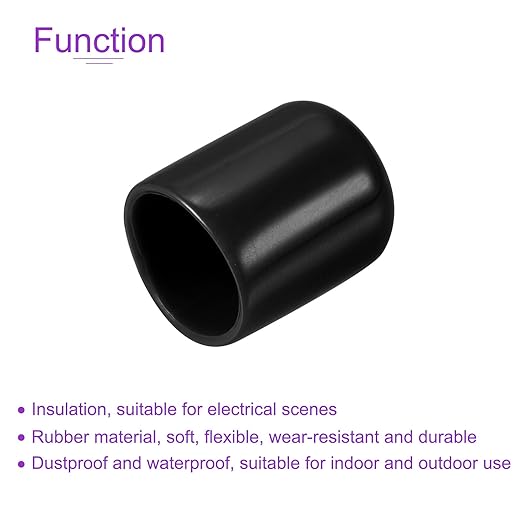 DMiotech 20 Pack 9/16" ID Black Screw Thread Protectors Rubber End Caps Bolt Covers for Screw Bolt Furniture Pipe - Image 5