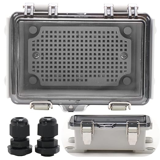 MAKERELE ABS Plastic Small Outdoor Waterproof Box Clear Hinged Shell Outdoor Universal Project Enclosure with Transparent Cover 5.9×3.9×2.8 inch(150×100×70mm) by MAKERELE
