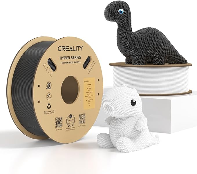 Creality Hyper PLA Filament Black&White 2KG, Up to 600mm/s High Speed 3D Printer Filament PLA, No-Tangling Stronger Toughness Fit Most 3D Printers by Creality