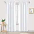 DWCN White Curtains for Living Room Thermal Insulated, 50% Light Blocking Curtains for Bedroom, Dining Room Window, W 52x L 84 Inch, Set of 2 Rod Pocket Curtain Panels by DWCN