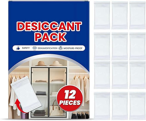 100g Rechargeable Desiccant Packs 12-Pack - Color Indicating Silica Gel Moisture Absorbers for Storage Bins, Closets, Cars Safes & 3D Filaments by Unknown